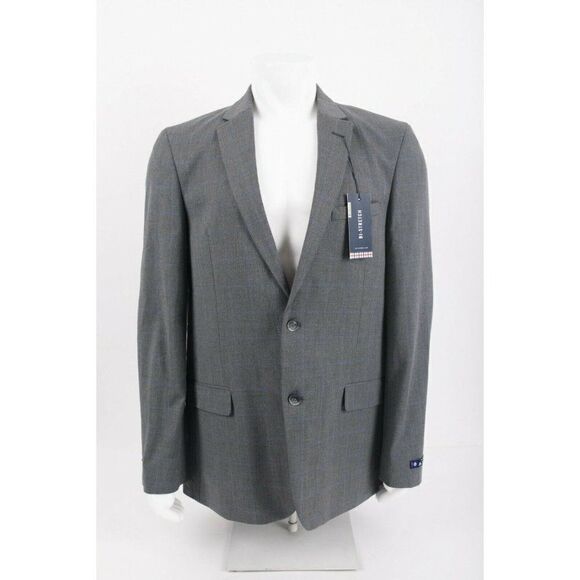 Ben Sherman Mens Suit Jacket Blazer Sport Coat Sz 44 L Long Gray Checked NWT - Picture 1 of 6